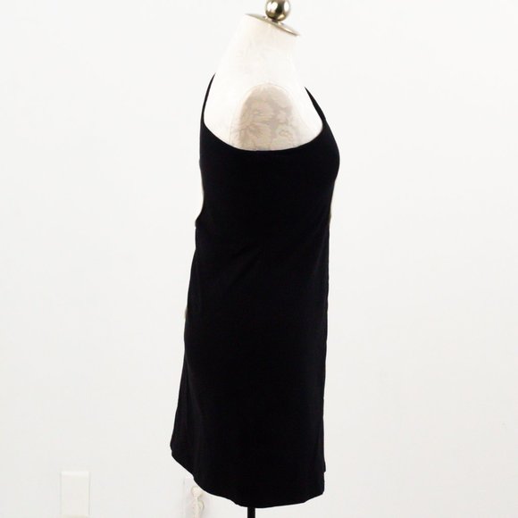 Vintage 90s L Thick One Shoulder Daisy Dress Black - Picture 4 of 10